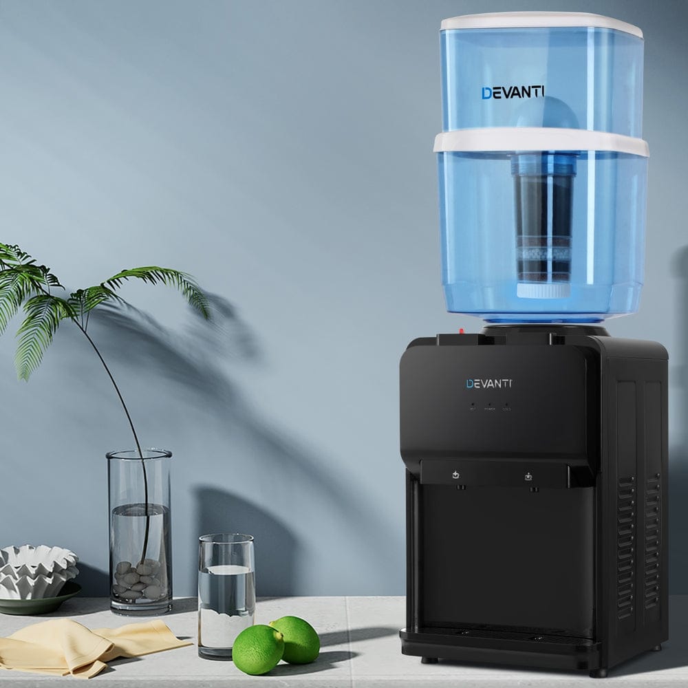 Devanti Water Cooler Dispenser Bench Top 22L Black - SportZone.co.nz