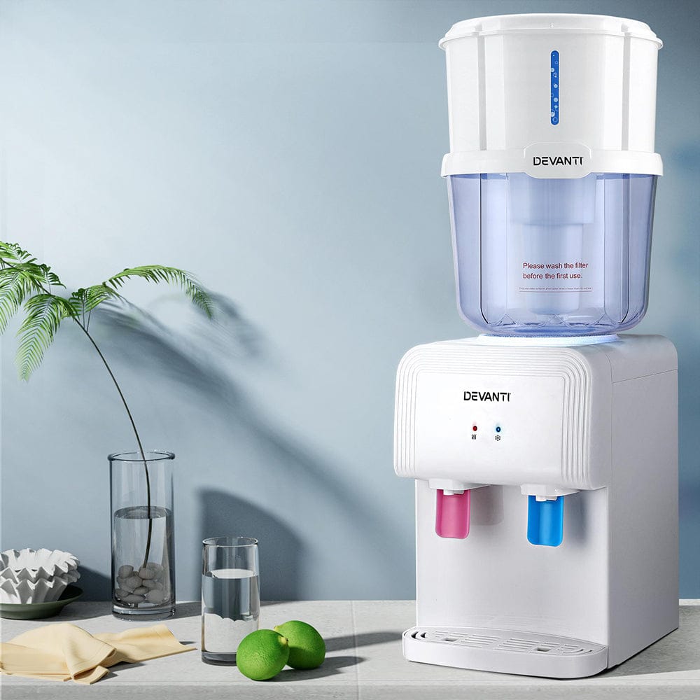 Devanti Water Cooler Dispenser Bench Top White - SportZone.co.nz