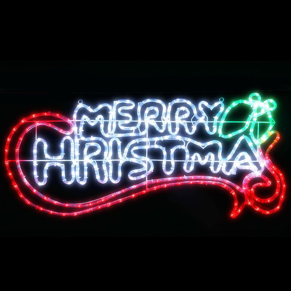 0.96M Christmas Lights Merry Christmas 288 LED Decorations Jingle Jollys - SportZone.co.nz