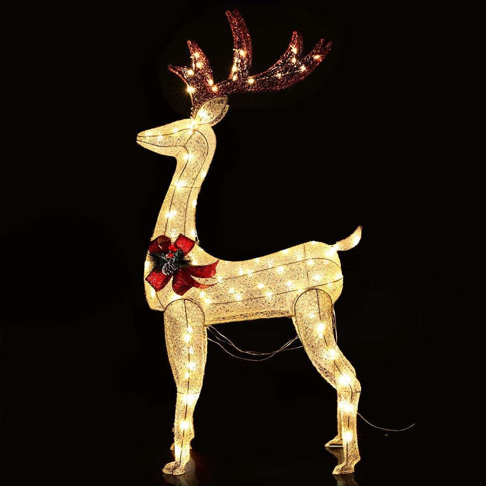 1.5M Christmas Lights Reindeer 100 LED Decorations Jingle Jollys - SportZone.co.nz