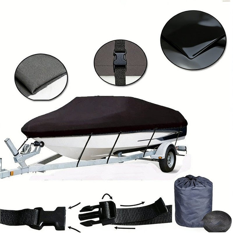 17-19ft Boat Cover Trailerable Marine Grade 600D Black - SportZone.co.nz