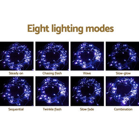 20M Christmas Lights Icicle Light 800 LED Blue White Decor Jingle Jollys - SportZone.co.nz