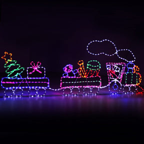 2.1M Christmas Lights 631 LED Train Motif Light Decorations Jingle Jollys - SportZone.co.nz