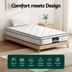 22cm Giselle Mattress Single Size - SportZone.co.nz
