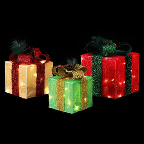 3 PCS Christmas Lights 60 LED Fairy Light Gift Box Jingle Jollys - SportZone.co.nz