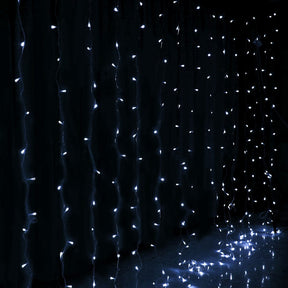 3X6M Christmas Lights Curtain Light Cool White 600 LED Jingle Jollys - SportZone.co.nz