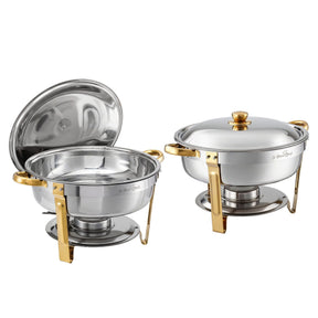 5-Star Chef 5L Chafing Dish Set 2-Pack, Food Warmer Catering Server Buffet - SportZone.co.nz