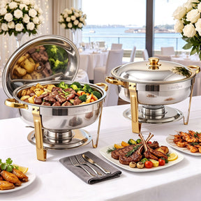5-Star Chef 5L Chafing Dish Set 2-Pack, Food Warmer Catering Server Buffet - SportZone.co.nz