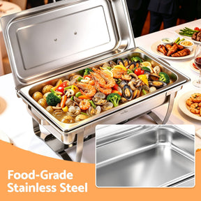 5-Star Chef Chafing Dish 9L 1-Pan Buffet Warmer Food Warmer Catering Server - SportZone.co.nz