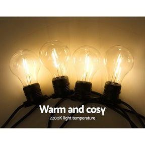 50m LED Festoon String Lights Outdoor Christmas Decorations Wedding Garden Party - SportZone.co.nz