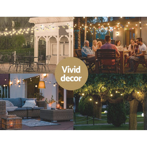 59m Festoon Lights Christmas Fairy String Lights Outdoor Party Garden Decor - SportZone.co.nz
