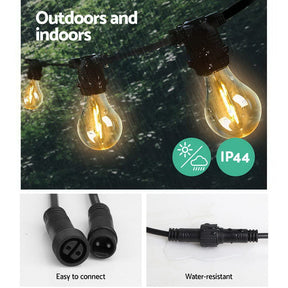 59m LED Festoon String Lights Outdoor Christmas Decorations Wedding Garden Party - SportZone.co.nz