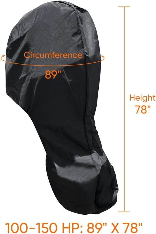 600D Oxford Cloth Outboard Motor Cover, Waterproof UV Resistant Boat Engine Protective Cover for Yacht Fishing Boat（15-20HP） - SportZone.co.nz