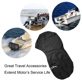 600D Oxford Cloth Outboard Motor Cover, Waterproof UV Resistant Boat Engine Protective Cover for Yacht Fishing Boat（15-20HP） - SportZone.co.nz