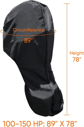 600D Oxford Cloth Outboard Motor Cover, Waterproof UV Resistant Boat Engine Protective Cover for Yacht Fishing Boat（175-225HP） - SportZone.co.nz