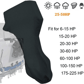 600D Oxford Cloth Outboard Motor Cover, Waterproof UV Resistant Boat Engine Protective Cover for Yacht Fishing Boat（20-30HP） - SportZone.co.nz