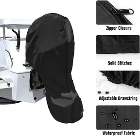 600D Oxford Cloth Outboard Motor Cover, Waterproof UV Resistant Boat Engine Protective Cover for Yacht Fishing Boat（20-30HP） - SportZone.co.nz
