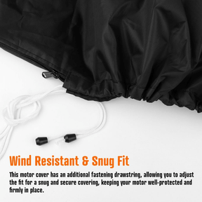 600D Oxford Cloth Outboard Motor Cover, Waterproof UV Resistant Boat Engine Protective Cover for Yacht Fishing Boat（20-30HP） - SportZone.co.nz