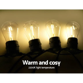 68m LED Festoon String Lights Christmas Decorations Wedding Party Outdoor Garden - SportZone.co.nz