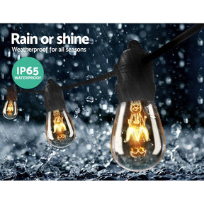 74m LED Festoon String Lights Outdoor Christmas Wedding Waterproof Garden Decor - SportZone.co.nz
