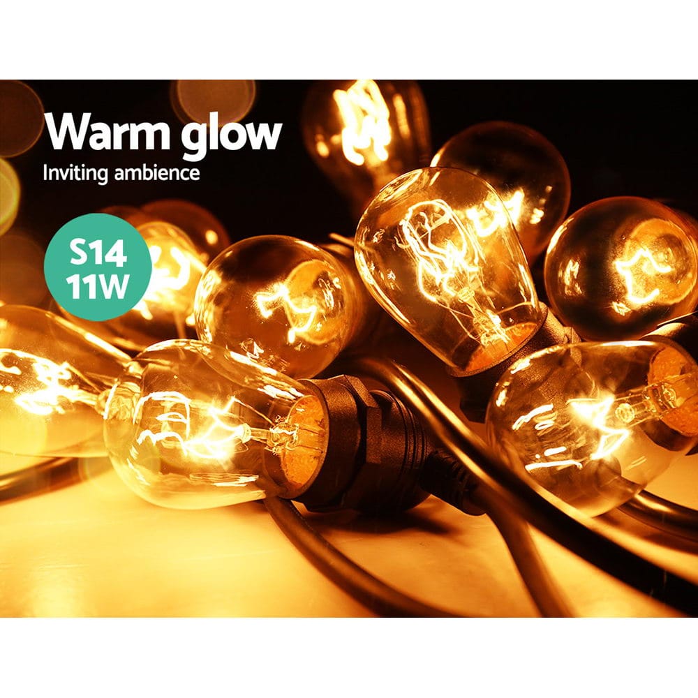 74m LED Festoon String Lights Outdoor Christmas Wedding Waterproof Garden Decor - SportZone.co.nz