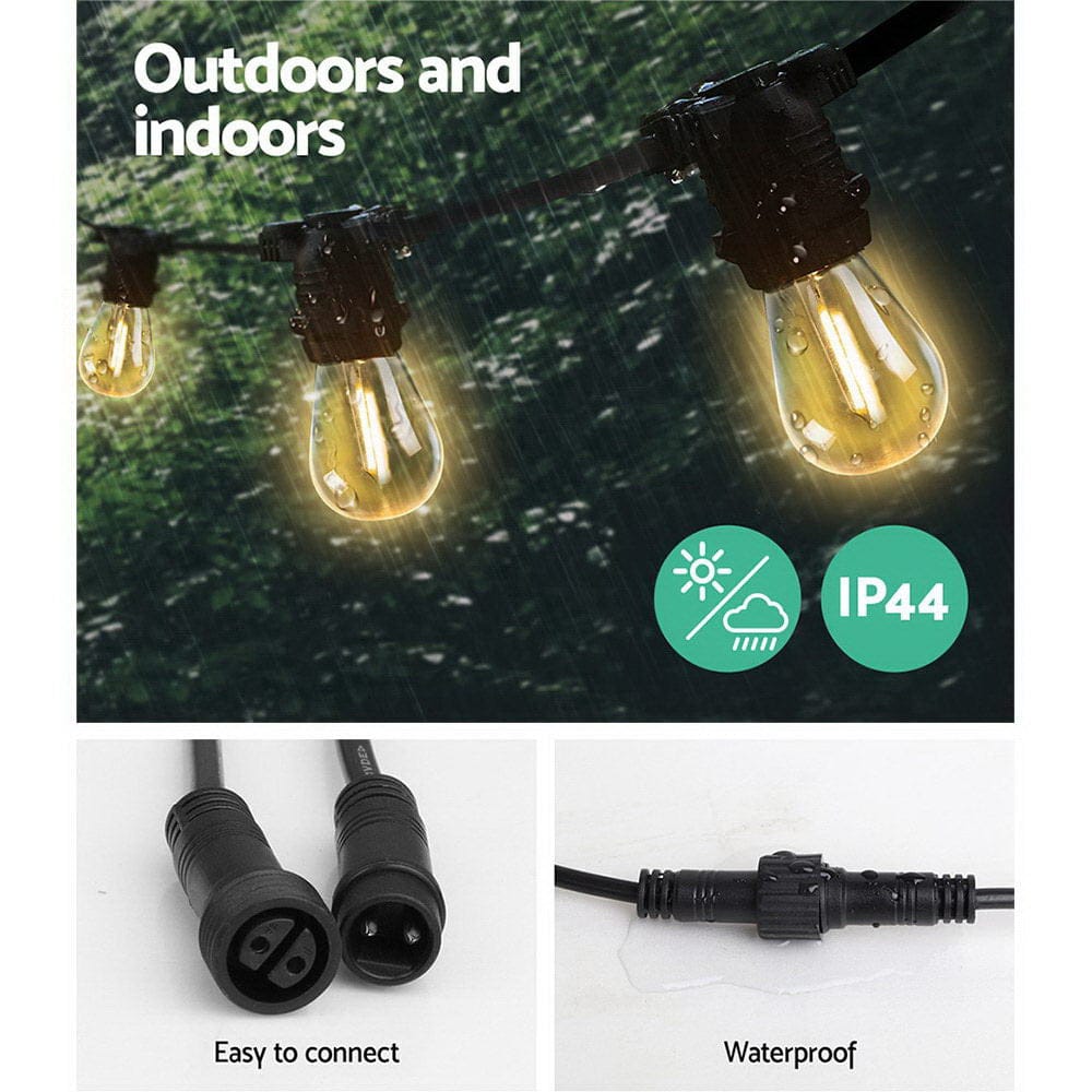 77m LED Festoon String Lights Christmas Decorations Wedding Party Outdoor Garden - SportZone.co.nz