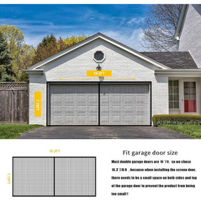 8Ftx7Ft Magnetic Garage Door Screen For 1 Car Garage Doors, Reinforced Fiberglass Garage Screen, Hands Free，Magnetic - SportZone.co.nz