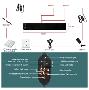 90W Red Light Therapy Belt with EMS Massage Heat Pulse Red &amp; Infrared LED 760mm - SportZone.co.nz