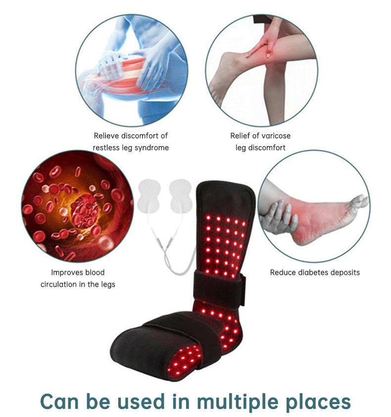90W Red Light Therapy Belt with EMS Massage Heat Pulse Red &amp; Infrared LED 760mm - SportZone.co.nz