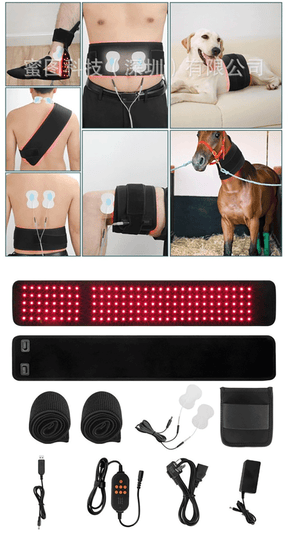 90W Red Light Therapy Belt with EMS Massage Heat Pulse Red &amp; Infrared LED 760mm - SportZone.co.nz