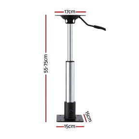 Seamanship Boat Seat Pedestal 55 - 75cm Adjustable Gas Lift 360 Degrees Swivel