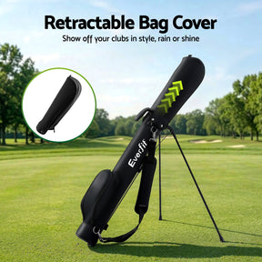 Everfit Golf Stand Bag Lightweight Sunday Pitch And Putt Bag Black