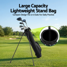 Everfit Golf Stand Bag Lightweight Sunday Pitch And Putt Bag Black