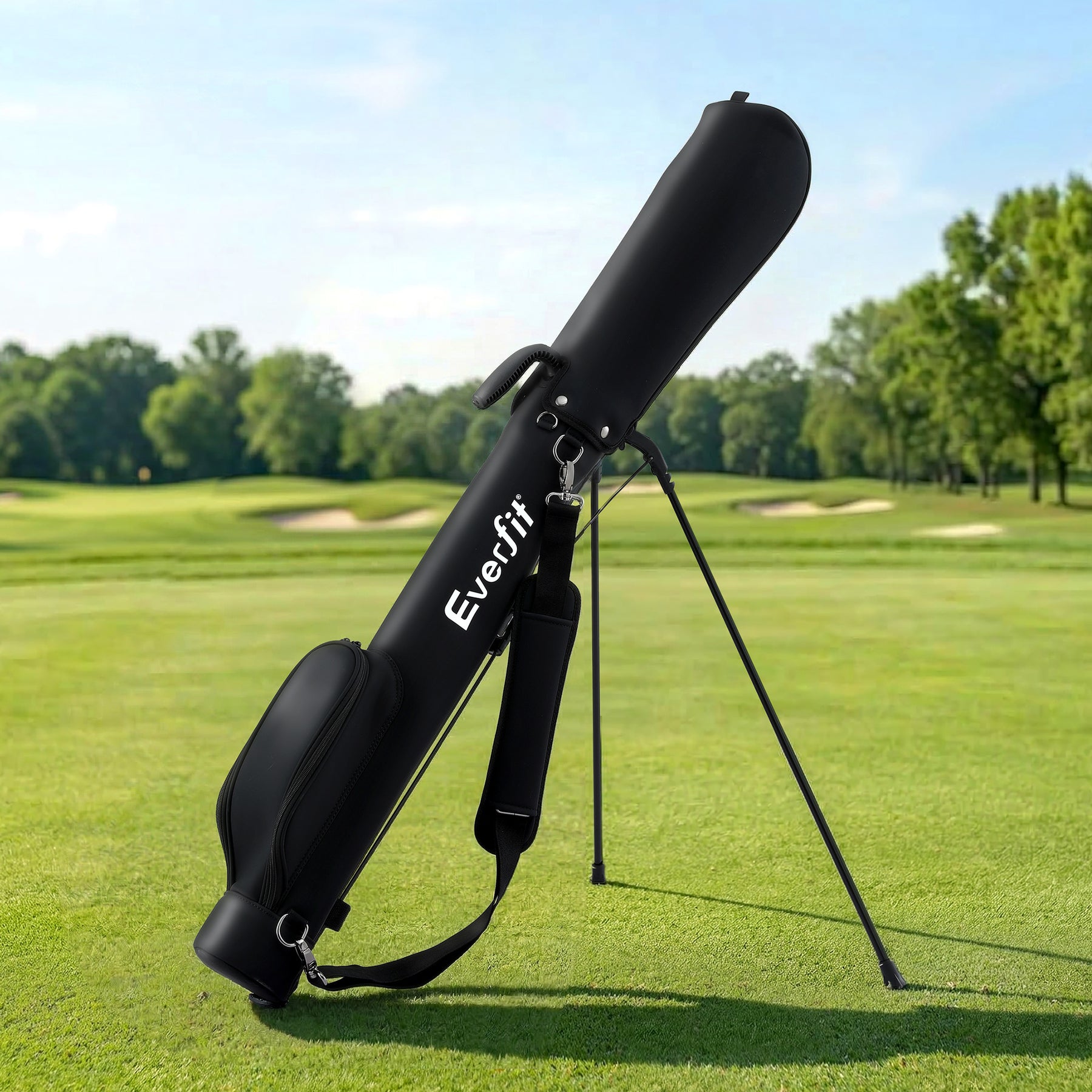 Everfit Golf Stand Bag Lightweight Sunday Pitch And Putt Bag Black