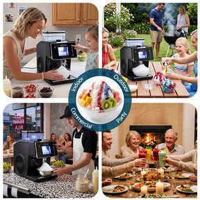 Devanti 20kg/24hr Ice Maker Snowflake Bingsu Shaved Ice Slushie Maker Black