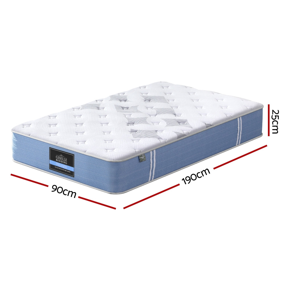 25cm Giselle Mattress Single Bed Pocket Spring Mattresses