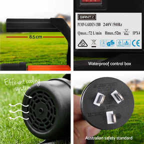 Giantz Garden Water Pump Auto Controller Tank Rain Farm Irrigation 1500W Max.