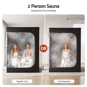 Devanti Portable Steam Sauna Tent 2 Person 1000W 3L Steamer Home SPA 60Min Timer