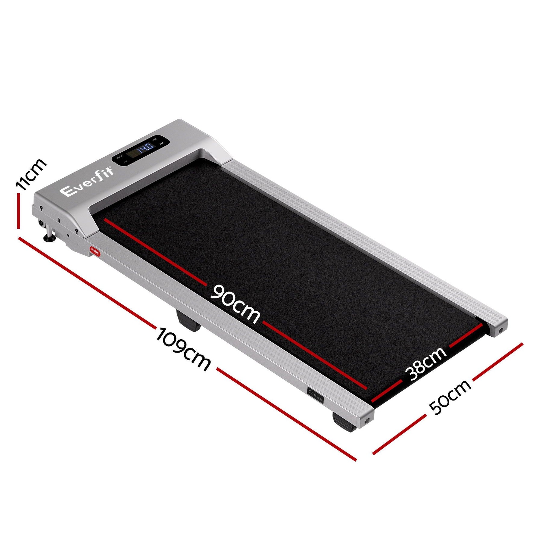 Everfit 3 in 1 Walking Pad Treadmill 12% Incline Under Desk Treadmills for Home Gym With 38cm Wide Belt Silver