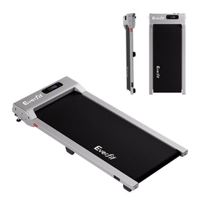Everfit 3 in 1 Walking Pad Treadmill 12% Incline Under Desk Treadmills for Home Gym With 38cm Wide Belt Silver
