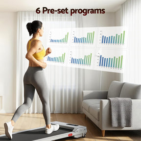 Everfit 3 in 1 Walking Pad Treadmill 12% Incline Under Desk Treadmills for Home Gym With 38cm Wide Belt Silver