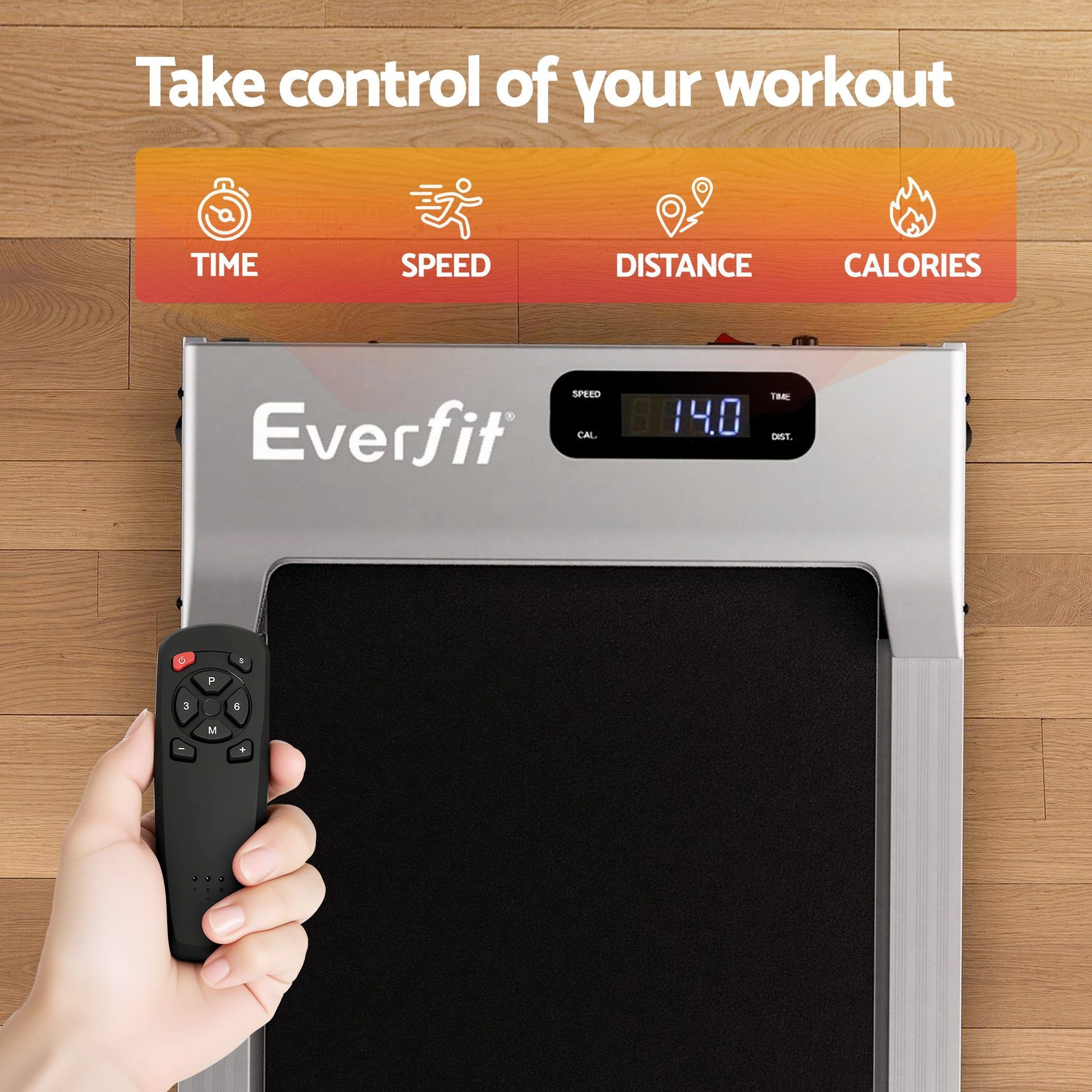 Everfit 3 in 1 Walking Pad Treadmill 12% Incline Under Desk Treadmills for Home Gym With 38cm Wide Belt Silver