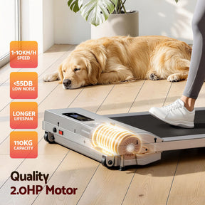 Everfit 3 in 1 Walking Pad Treadmill 12% Incline Under Desk Treadmills for Home Gym With 38cm Wide Belt Silver