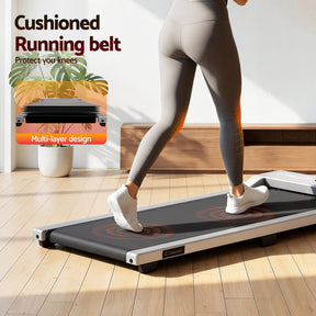 Everfit 3 in 1 Walking Pad Treadmill 12% Incline Under Desk Treadmills for Home Gym With 38cm Wide Belt Silver