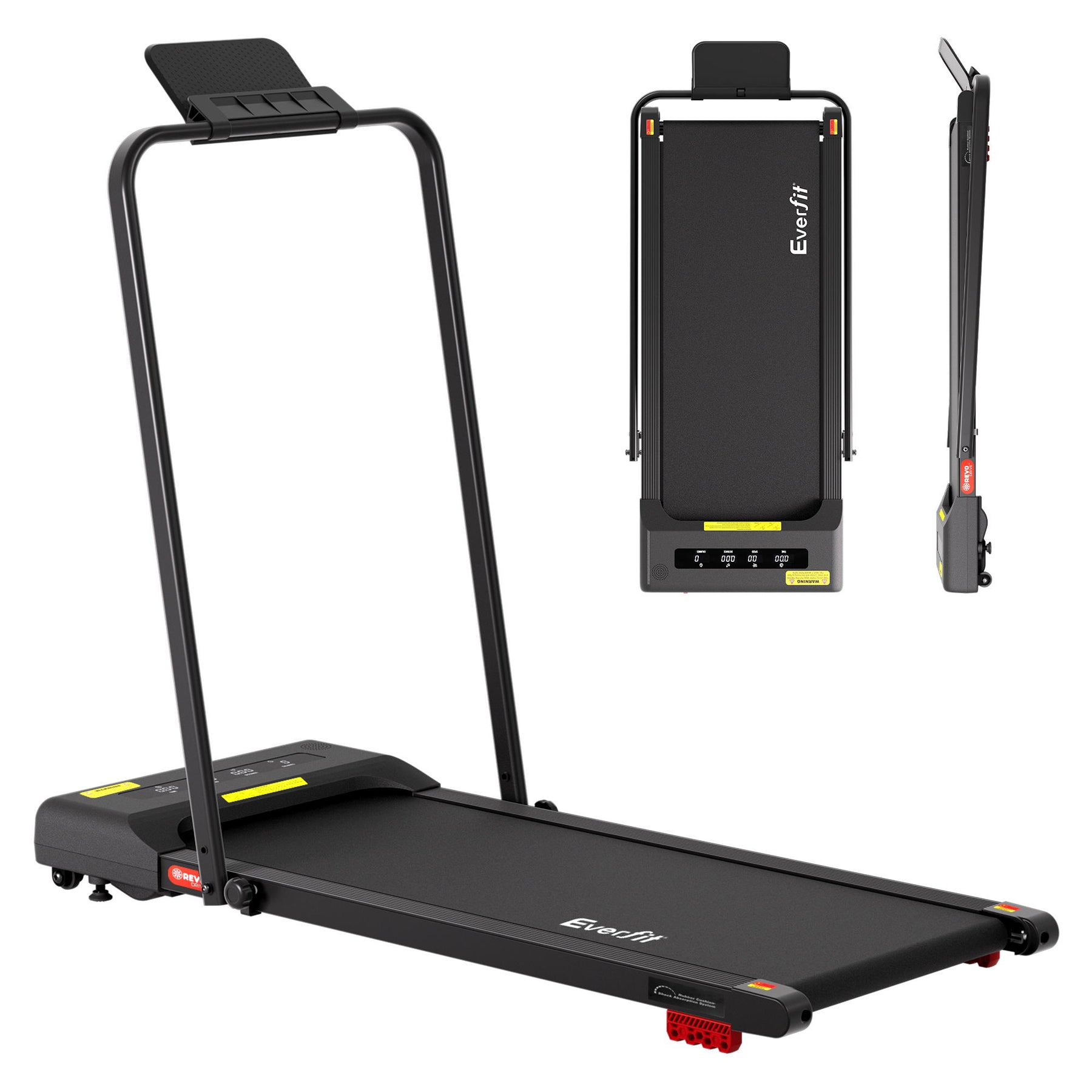 Everfit 3 in 1 Treadmill Electric Walking Pad Under Desk Office Home Gym Incline 380mm Black