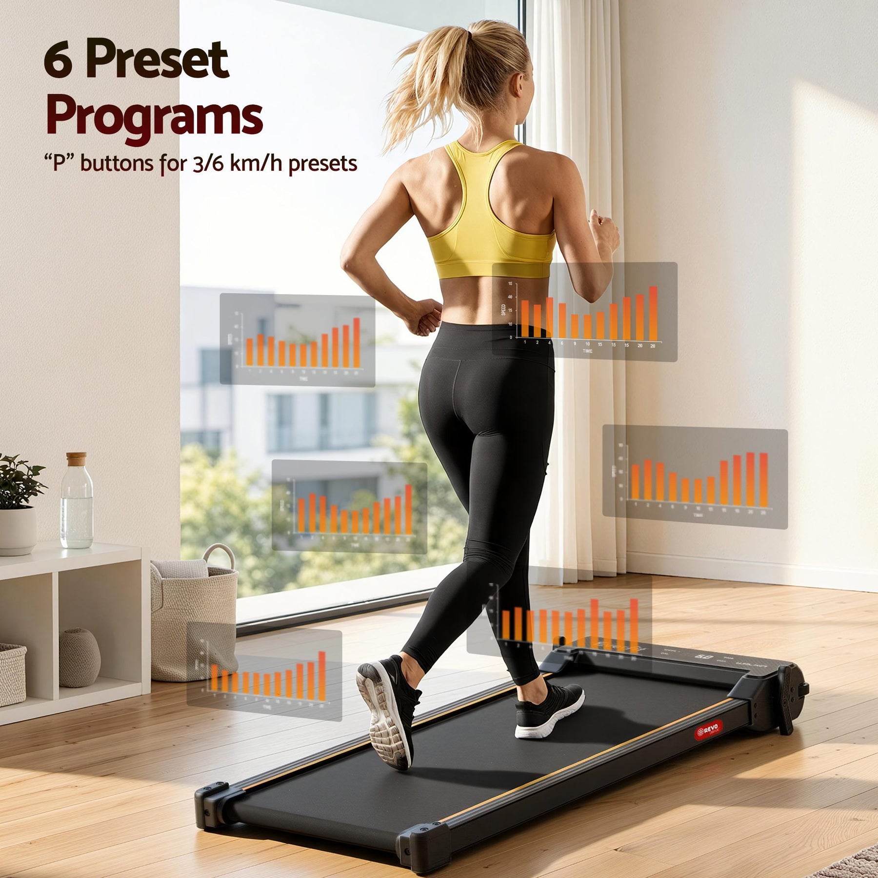 Everfit 2-in-1 Walking Pad Treadmill Under Desk with App & Foot Massage