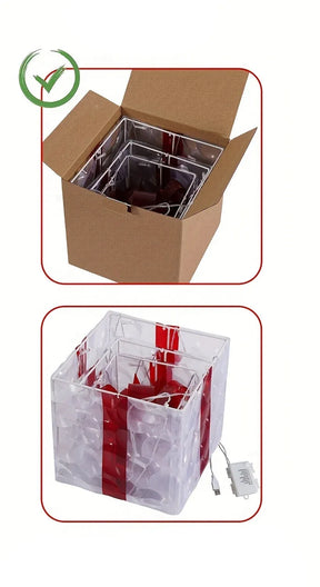 Trendbay 3pcs Christmas Gift Box Lights Transparent Decorative Boxes