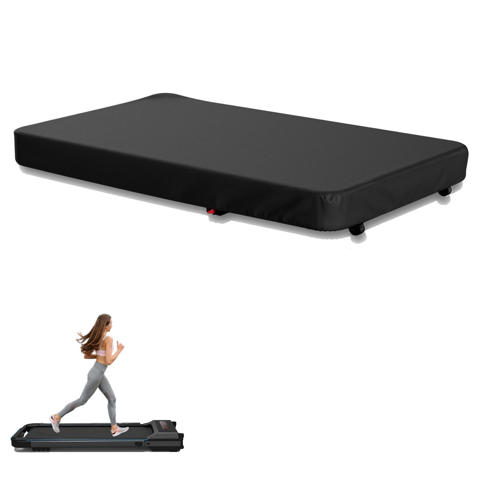 Treadmill Cover, Waterproof and Dustproof Walking Pad Cover Fit for Portable Folding Treadmills Home & Office UV Protection Walking Pad Treadmill Covers (Black 125*54*15CM)