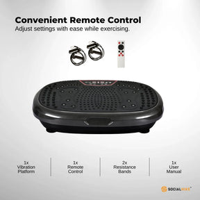 Social Hike 60cm Vibration Plate Machine Full Body Exercise Platform Black