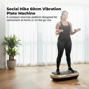 Social Hike 60cm Vibration Plate Machine Full Body Exercise Platform Gold